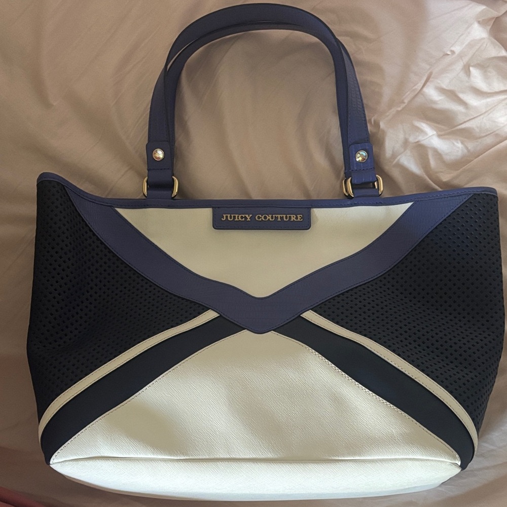 Juicy Couture Purple and Cream Tote Bag